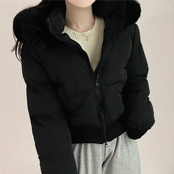 モコモコウインターダウンジャンパー BLACK