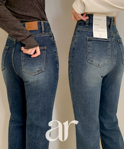 （自社製作／裏起毛／S～L展開／美脚シルエット）   Day Jeans No.73 ウォッシュ ブーツカットデニム VINTAGE BLUE