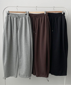 【起毛】スターワイドサイドピンタックトレーニングパンツ