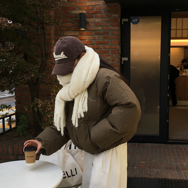 ラグランショートダウン BROWN