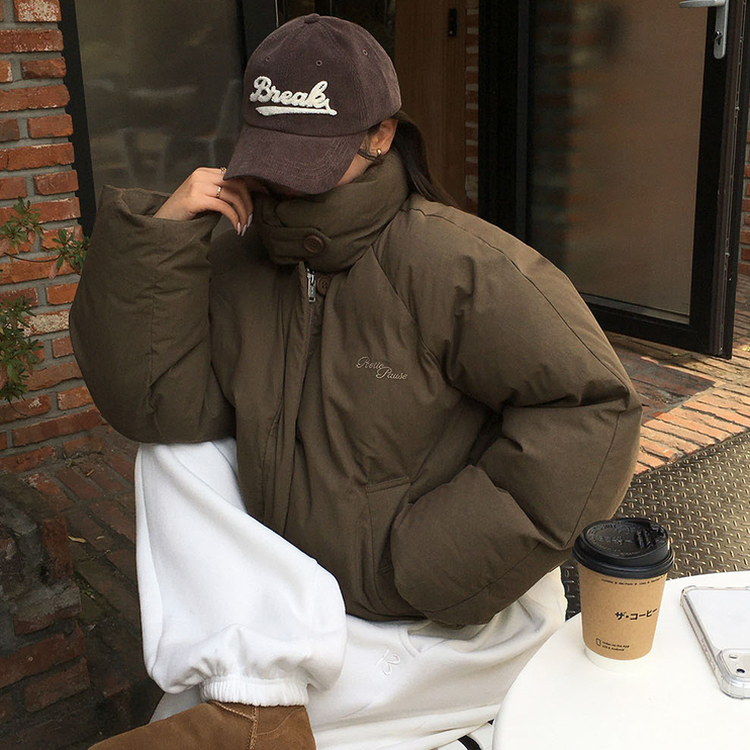 ラグランショートダウン BROWN