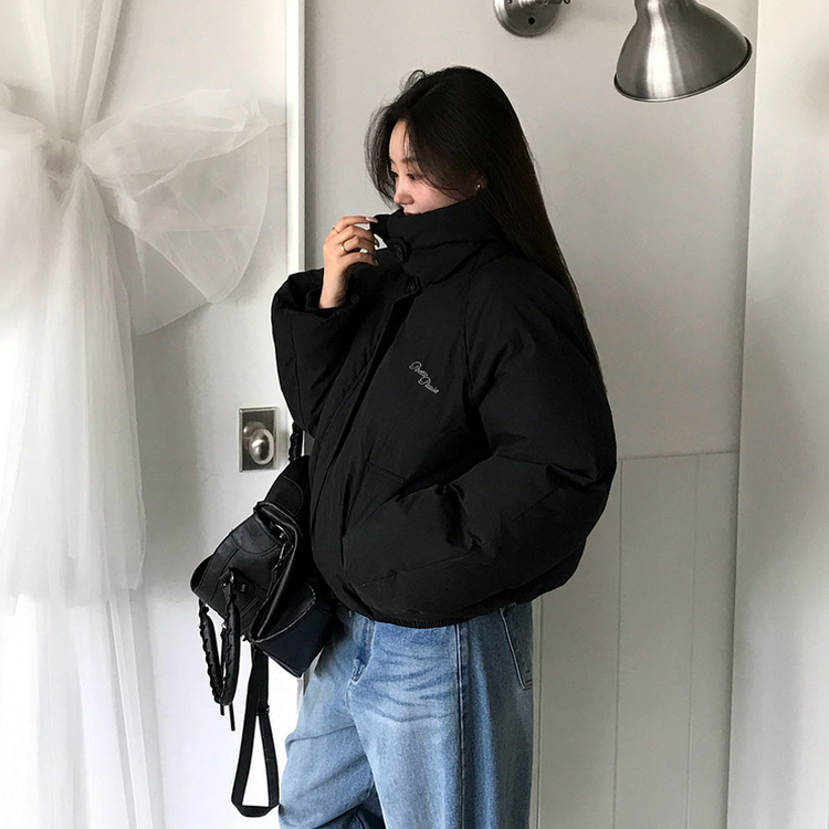 ラグランショートダウン BLACK