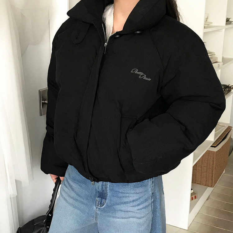 ラグランショートダウン BLACK