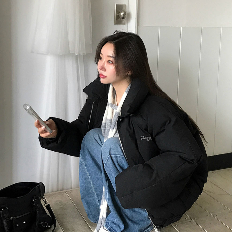 ラグランショートダウン BLACK