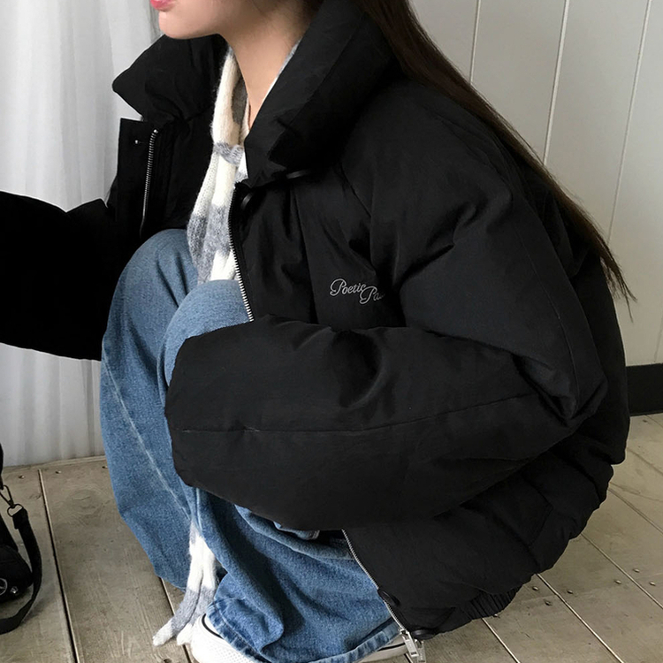 ラグランショートダウン BLACK