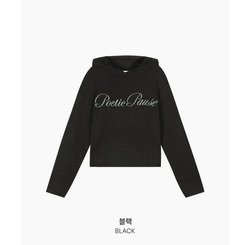 レタリングフードウールニット