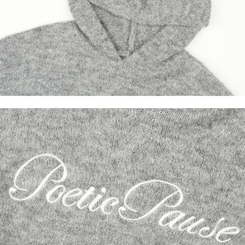 レタリングフードウールニット