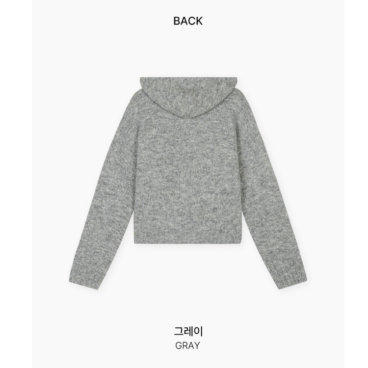 レタリングフードウールニット