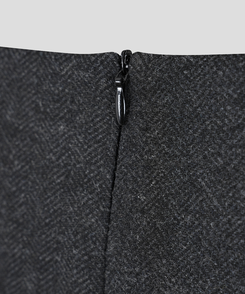 ヘリンボーンウールプリーツミディスカート