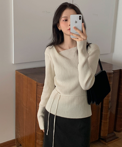 ウールオフショルダーニット CREAM