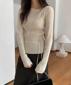 ウールオフショルダーニット CREAM