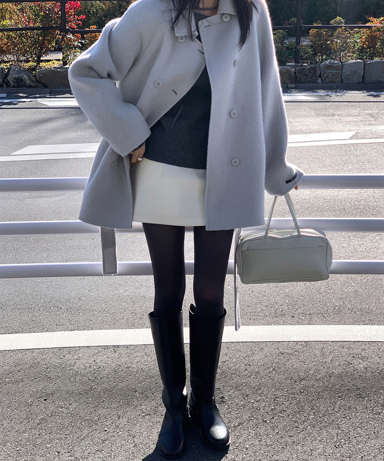 ウールオフショルダーニット CHARCOAL