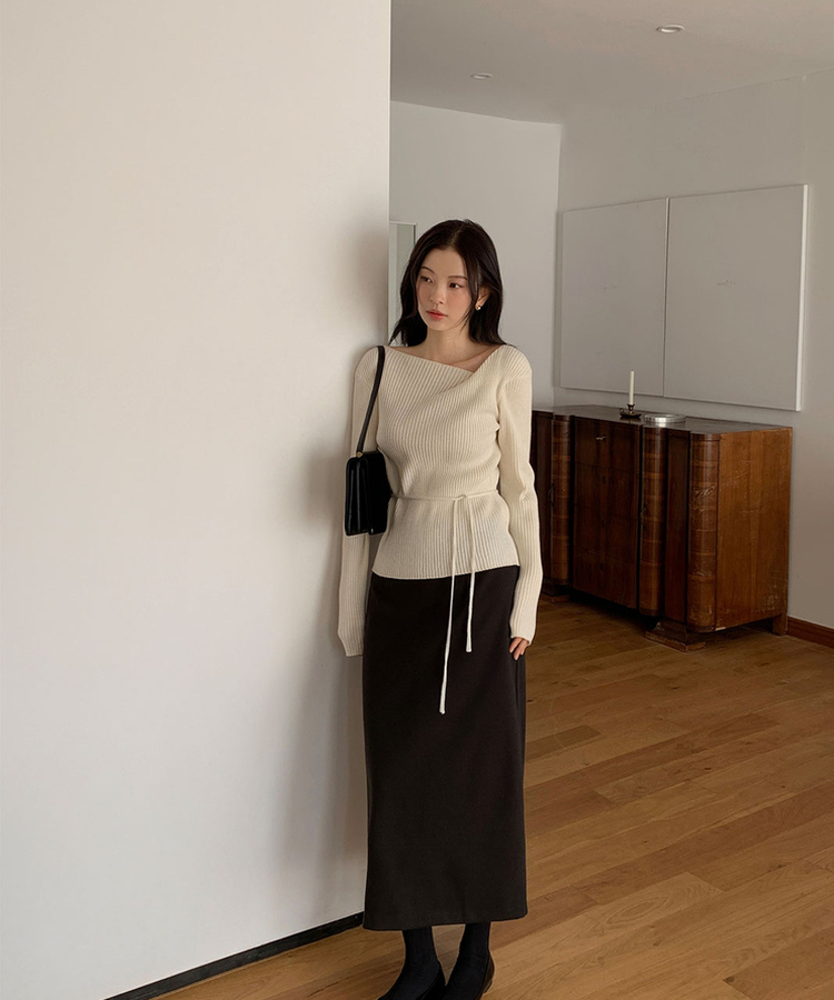 ウールオフショルダーニット CREAM