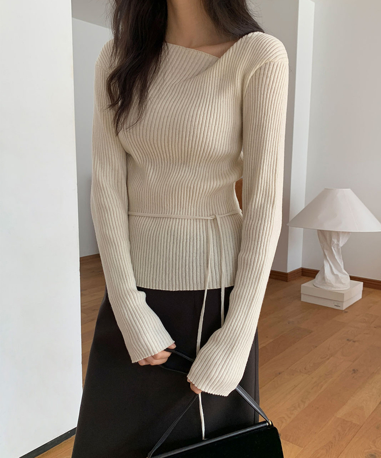 ウールオフショルダーニット CREAM