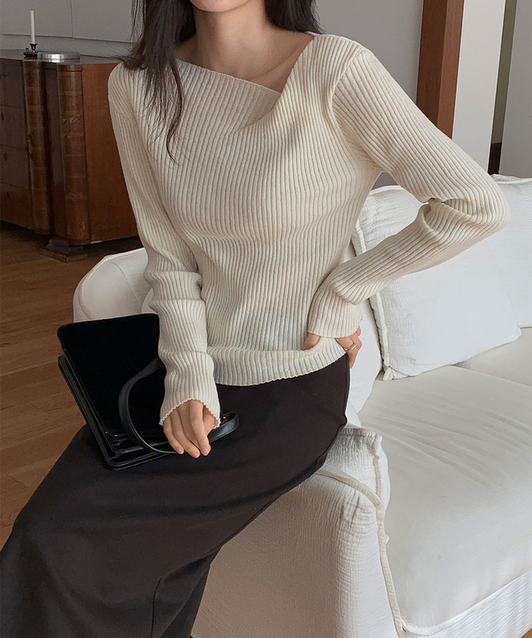 ウールオフショルダーニット CREAM