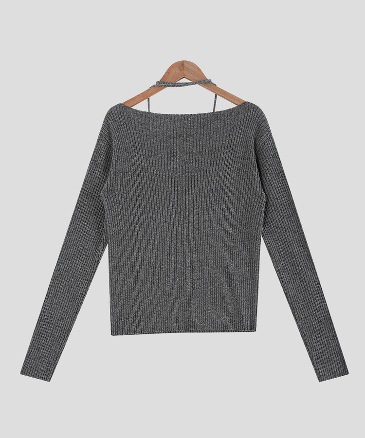 ウールオフショルダーニット