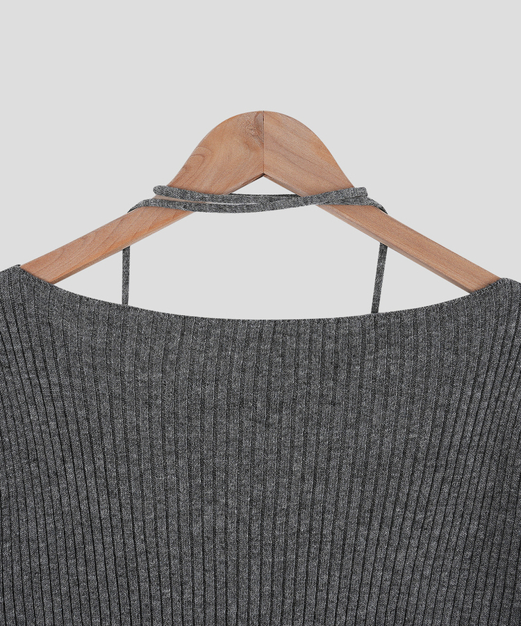 ウールオフショルダーニット