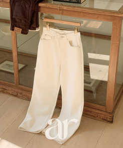 (MADE / 発熱裏起毛 / S〜L / ちょうどいいシルエット)   Day Jeans No.72 ベロアコットン セミワイドパンツ   CREAM