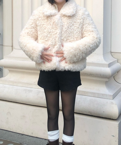 카라 퍼 누빔 고퀄 자켓 아이보리