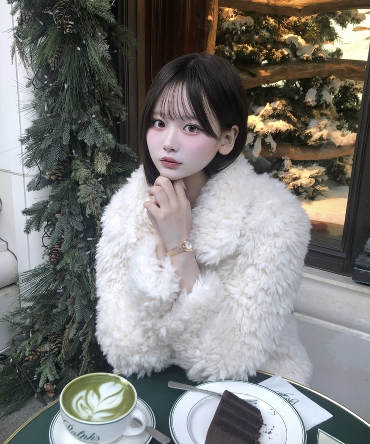 카라 퍼 누빔 고퀄 자켓 아이보리