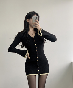 ゴールドボタンミニワンピース BLACK