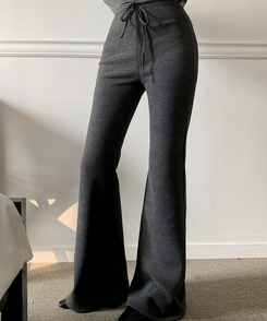 【起毛】ブーツカットロングパンツ CHARCOAL