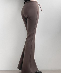 【起毛】ブーツカットロングパンツ BROWN