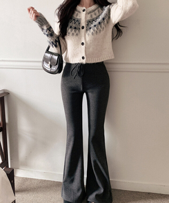 【起毛】ブーツカットロングパンツ CHARCOAL