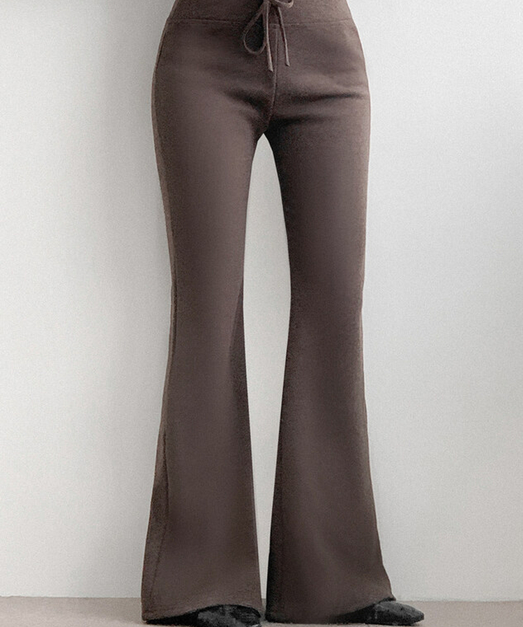 【起毛】ブーツカットロングパンツ BROWN