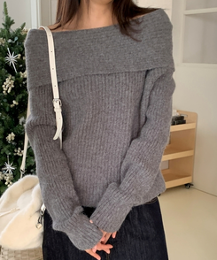 フォールディングオフニット GREY