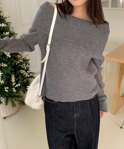 フォールディングオフニット GREY