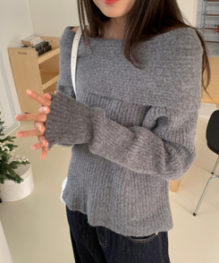 フォールディングオフニット GREY