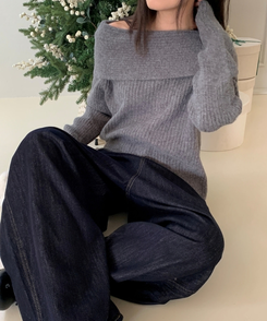 フォールディングオフニット GREY