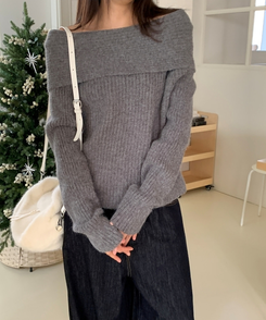 フォールディングオフニット GREY