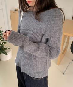 フォールディングオフニット GREY