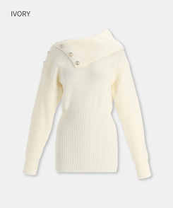 オフショルダーボタンワンピース IVORY