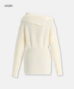 オフショルダーボタンワンピース IVORY