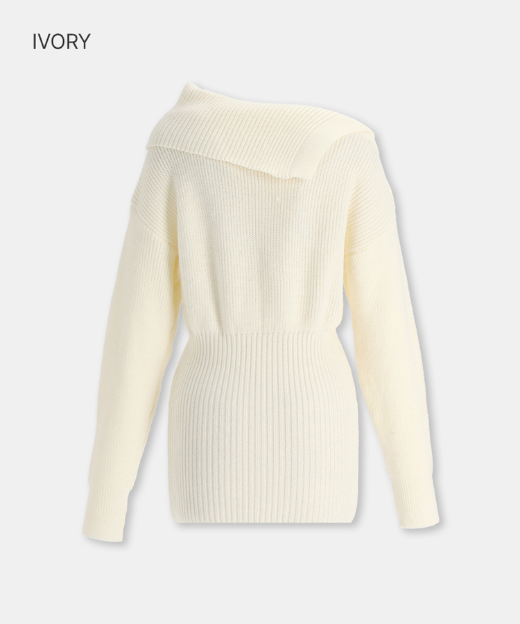 オフショルダーボタンワンピース IVORY