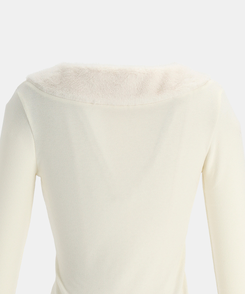 リボンファーカラーニット