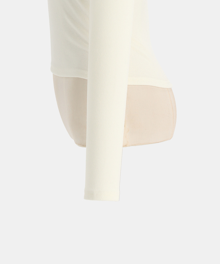 リボンファーカラーニット