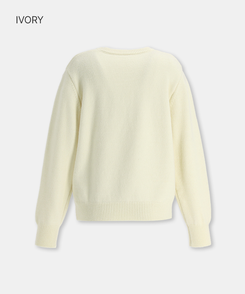 ベアーラウンドネックニット IVORY