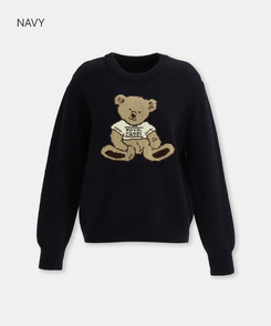 ベアーラウンドネックニット NAVY