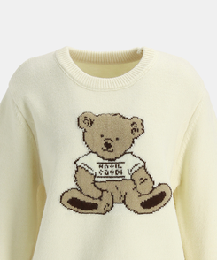 ベアーラウンドネックニット