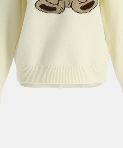 ベアーラウンドネックニット