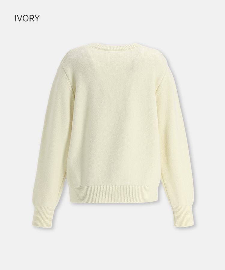 ベアーラウンドネックニット IVORY