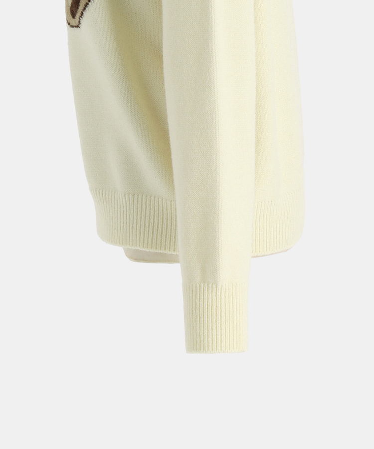 ベアーラウンドネックニット