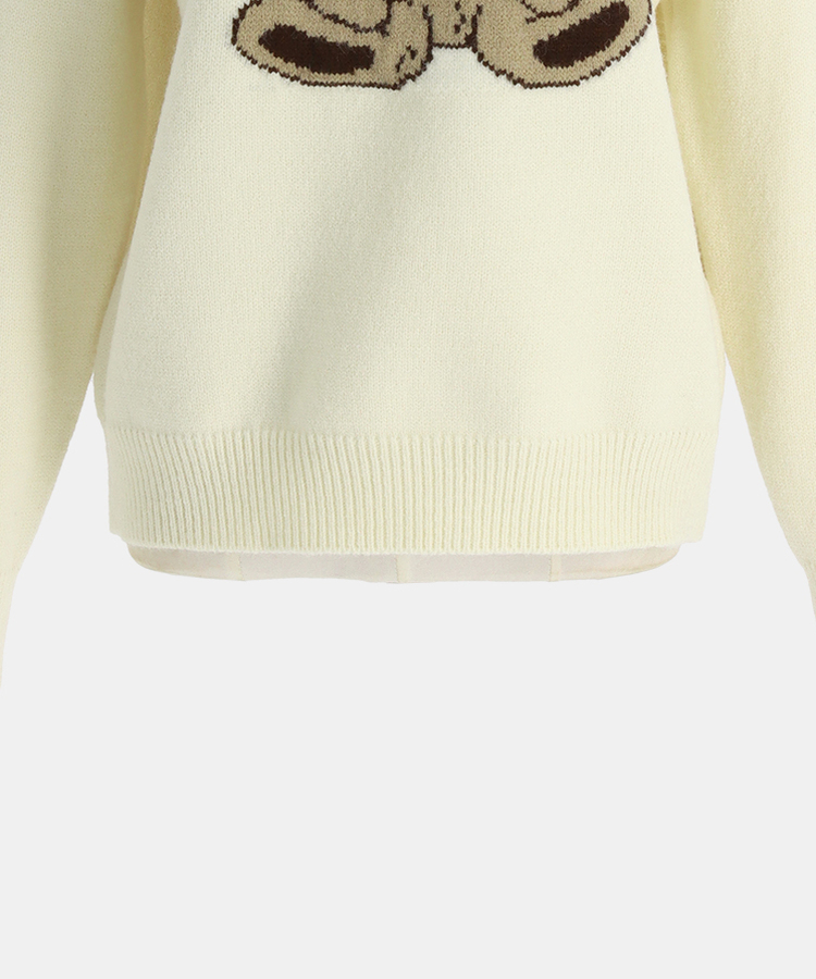 ベアーラウンドネックニット