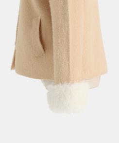 ファーカラーボタンカーディガン