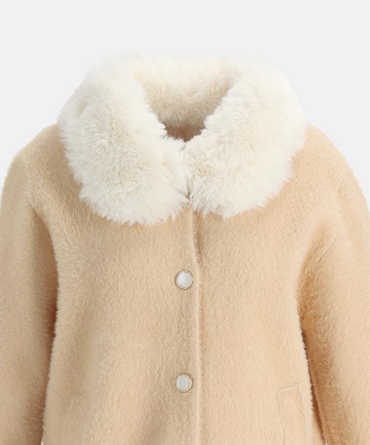 ファーカラーボタンカーディガン