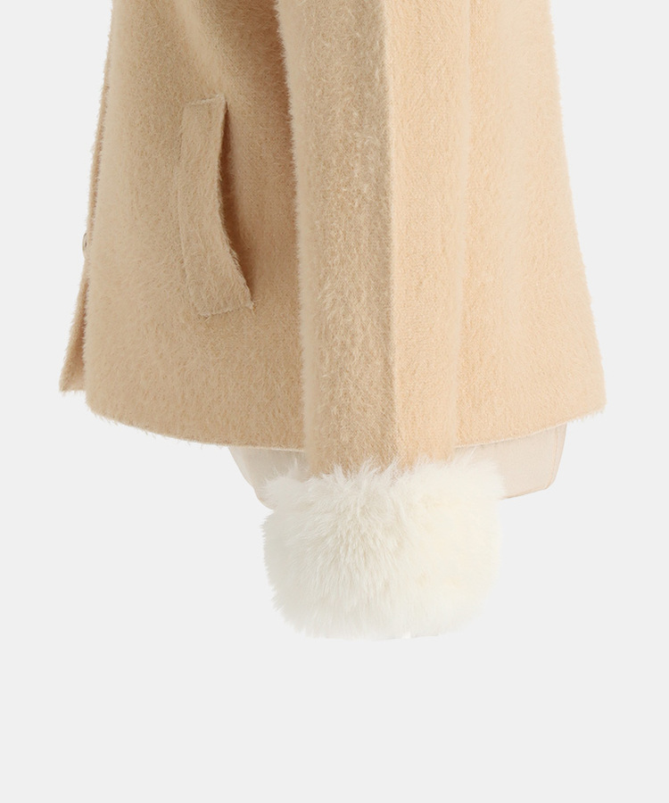 ファーカラーボタンカーディガン